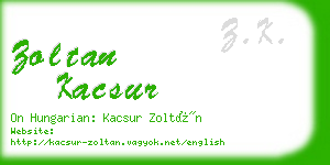 zoltan kacsur business card